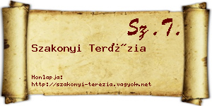 Szakonyi Terézia névjegykártya