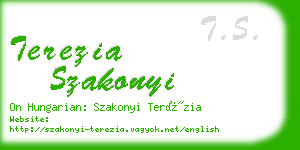 terezia szakonyi business card